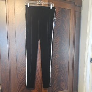 NWT - Peter Nygard Black Velvet Pants with Silver Accents - Size Medium